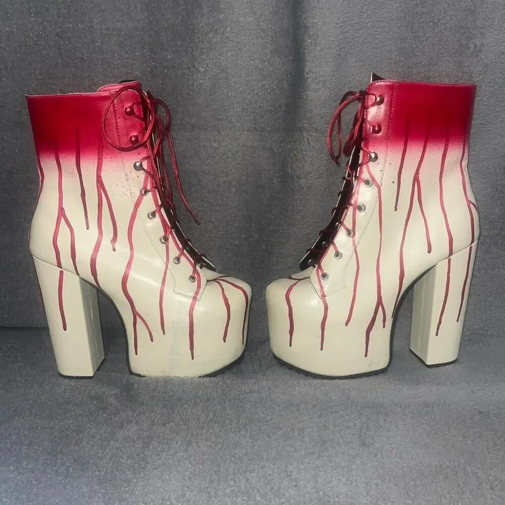 Trickz N Treatz Scream Queen Size 9 Women's Bloody Platform Boots